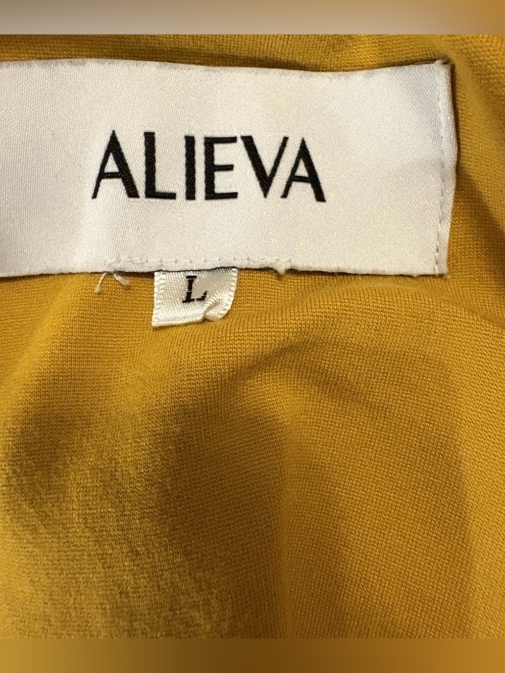 Alieva Rita One Shoulder Dress Mustard Yellow Women’s Size L - Picture 7 of 8